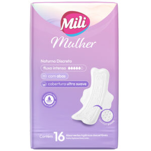 Abs Mili Mulher Noturno Discreto com Abas – Pacote com 16 Unidades