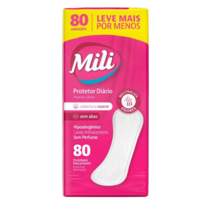 PROTETOR DIÁRIO MILI SEM PERFUME COM 80 UNIDADES