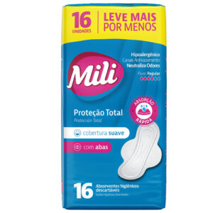 Abs Mili Suave com Abas – Pacote com 16 Unidades