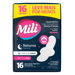 Mili Noturno Intenso Suave com Abas – 16 Unidades