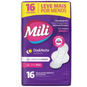 Absorvente Mili Discreta Suave com Abas L16P14