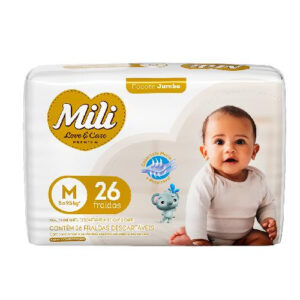 Fralda Love & Care M - Jumbo 26 Unidades