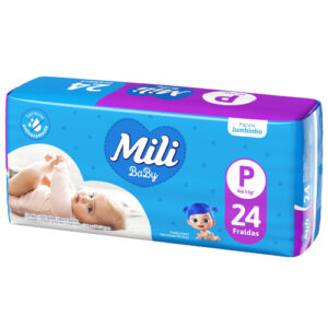 Fralda Mili Ultra Seca Jumbinho P com 24 Unidades