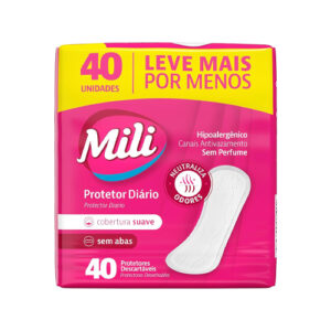 PROTETOR DIÁRIO MILI SEM PERFUME COM 40 UNIDADES