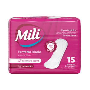 PROTETOR DIÁRIO MILI SEM PERFUME COM 15 UNIDADES