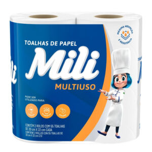 Papel Toalha Mili C2 – Pacote com 2 Rolos | Alta Absorção