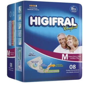 FRALDA HIGIFRAL GERIATRICA M C/8UNIDADES